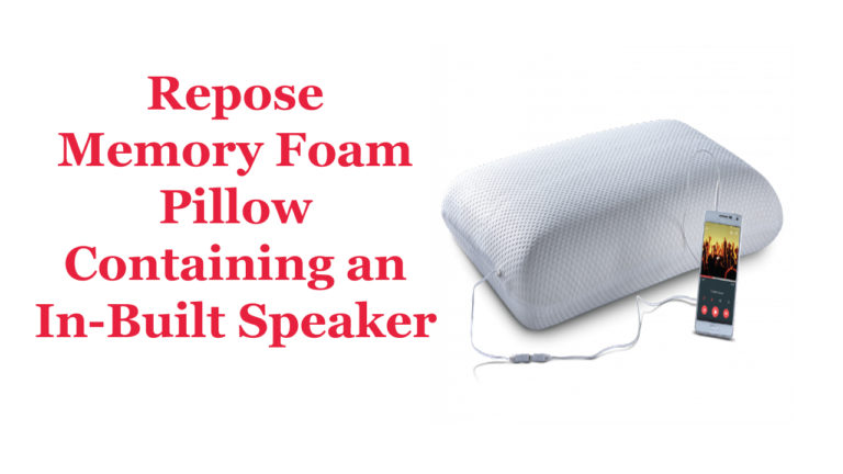 Repose memory foam pillow containing an in-built speaker