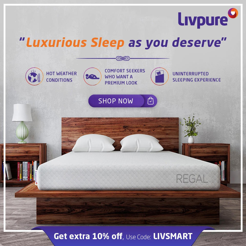 Get the benefit of buying the best mattress and 10% off at once only at Livpure 2