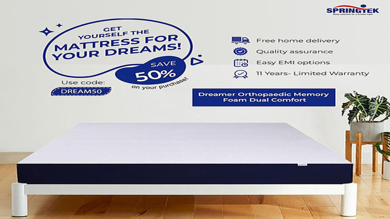Knock off the price to half by availing Springtek offer: Flat 50% off on their mattress 2